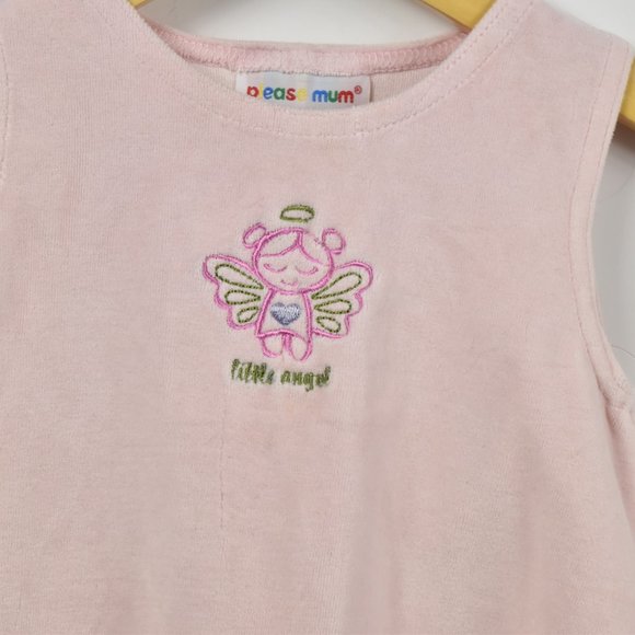 pink soft fleece pinafore dresss - Picture 2 of 3